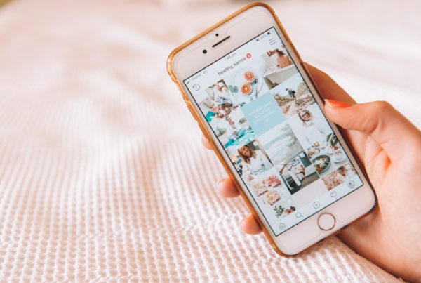 smartphone with instagram feed